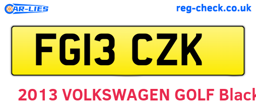 FG13CZK are the vehicle registration plates.
