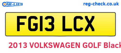 FG13LCX are the vehicle registration plates.