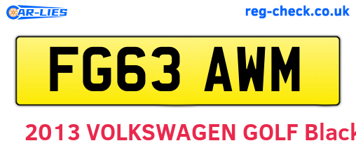 FG63AWM are the vehicle registration plates.