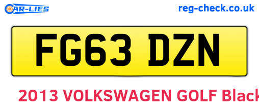 FG63DZN are the vehicle registration plates.