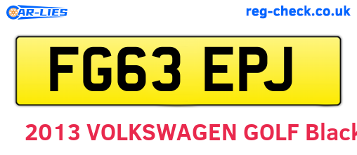 FG63EPJ are the vehicle registration plates.