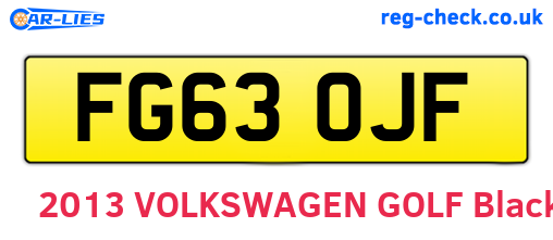 FG63OJF are the vehicle registration plates.