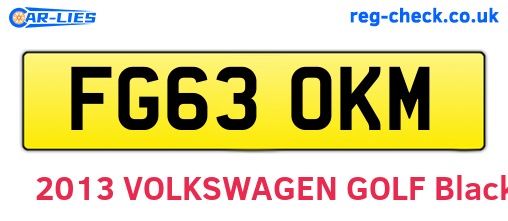 FG63OKM are the vehicle registration plates.