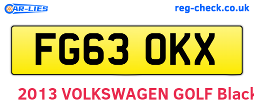 FG63OKX are the vehicle registration plates.