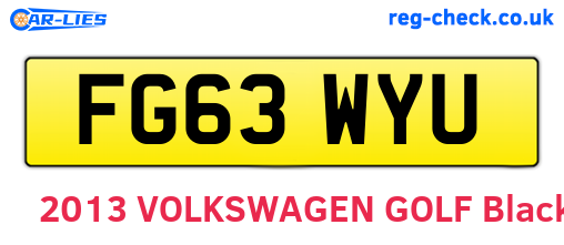 FG63WYU are the vehicle registration plates.