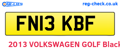 FN13KBF are the vehicle registration plates.