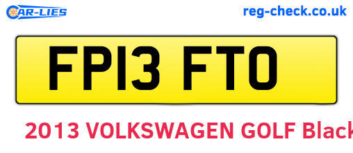 FP13FTO are the vehicle registration plates.