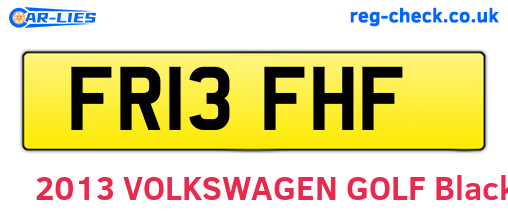 FR13FHF are the vehicle registration plates.