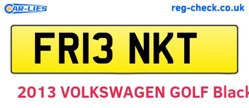 FR13NKT are the vehicle registration plates.