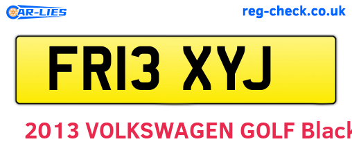 FR13XYJ are the vehicle registration plates.