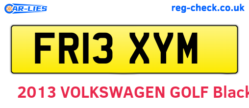 FR13XYM are the vehicle registration plates.