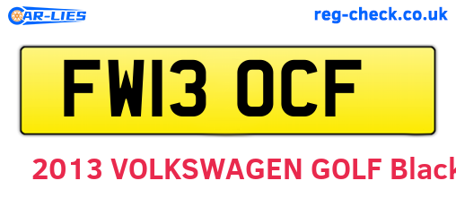 FW13OCF are the vehicle registration plates.