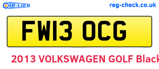 FW13OCG are the vehicle registration plates.