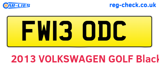 FW13ODC are the vehicle registration plates.