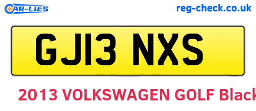 GJ13NXS are the vehicle registration plates.