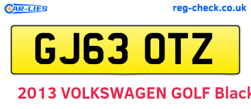 GJ63OTZ are the vehicle registration plates.