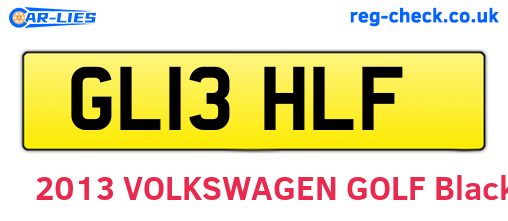 GL13HLF are the vehicle registration plates.