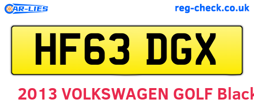 HF63DGX are the vehicle registration plates.