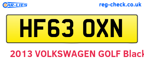 HF63OXN are the vehicle registration plates.