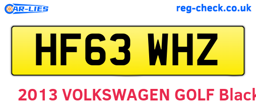 HF63WHZ are the vehicle registration plates.