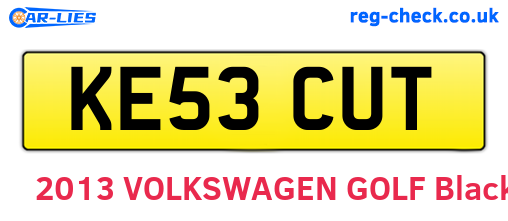 KE53CUT are the vehicle registration plates.