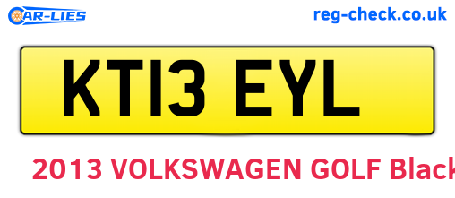 KT13EYL are the vehicle registration plates.
