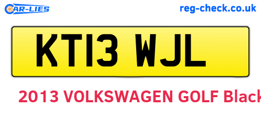 KT13WJL are the vehicle registration plates.