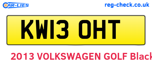 KW13OHT are the vehicle registration plates.