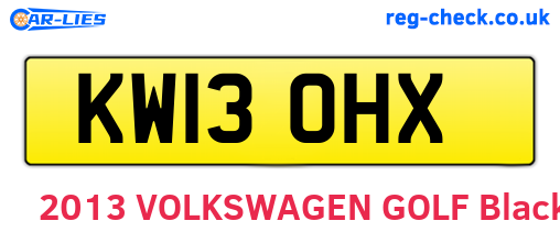 KW13OHX are the vehicle registration plates.