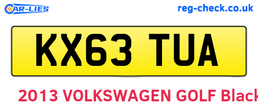 KX63TUA are the vehicle registration plates.