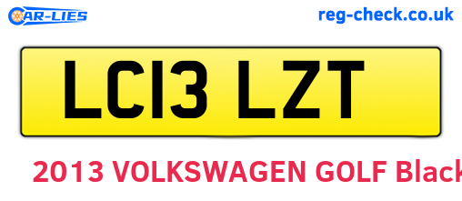 LC13LZT are the vehicle registration plates.