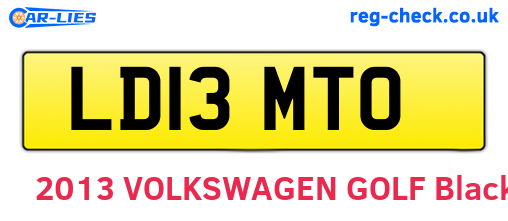 LD13MTO are the vehicle registration plates.