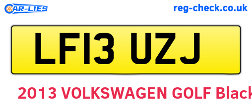 LF13UZJ are the vehicle registration plates.