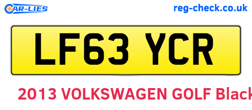 LF63YCR are the vehicle registration plates.