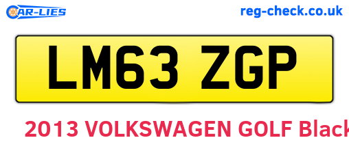 LM63ZGP are the vehicle registration plates.