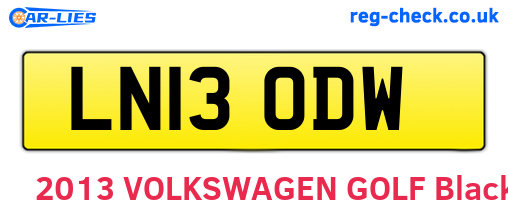 LN13ODW are the vehicle registration plates.