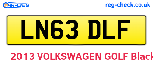 LN63DLF are the vehicle registration plates.