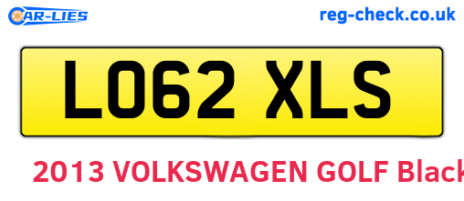 LO62XLS are the vehicle registration plates.