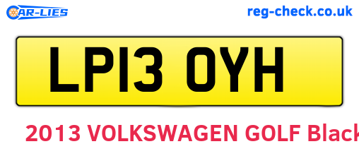 LP13OYH are the vehicle registration plates.