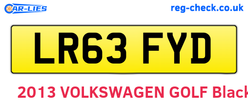 LR63FYD are the vehicle registration plates.