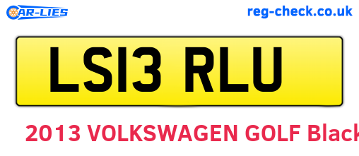 LS13RLU are the vehicle registration plates.