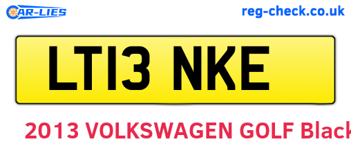 LT13NKE are the vehicle registration plates.