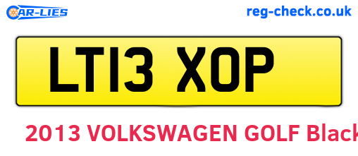LT13XOP are the vehicle registration plates.