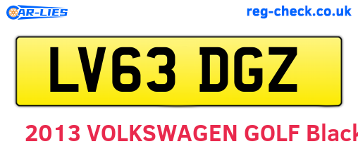 LV63DGZ are the vehicle registration plates.