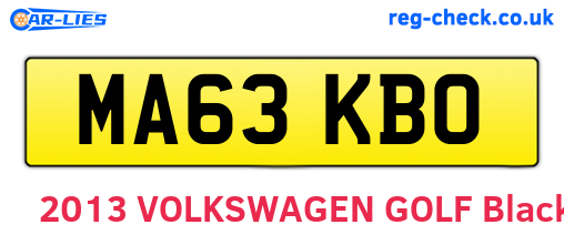 MA63KBO are the vehicle registration plates.