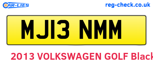 MJ13NMM are the vehicle registration plates.