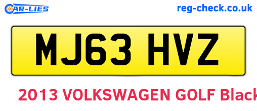 MJ63HVZ are the vehicle registration plates.