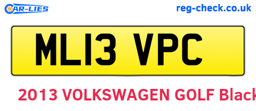 ML13VPC are the vehicle registration plates.