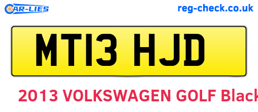 MT13HJD are the vehicle registration plates.