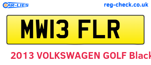 MW13FLR are the vehicle registration plates.
